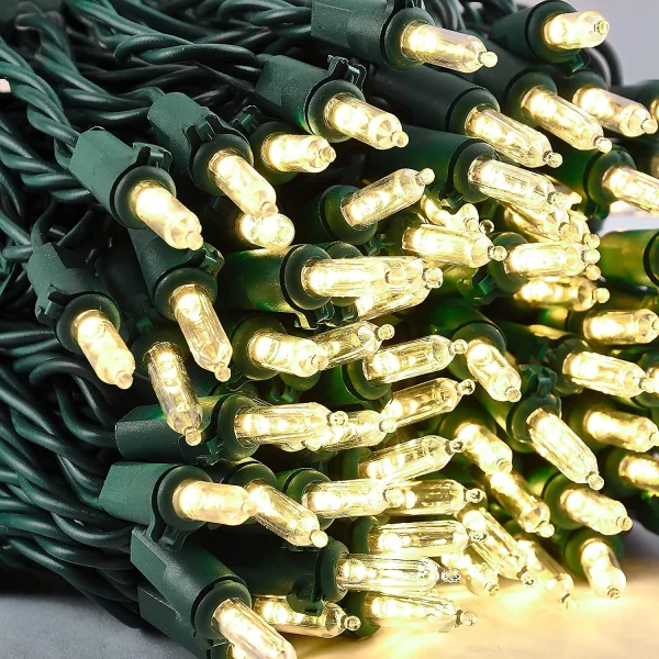 2x100 LED Christmas Clear Green Wire 26.25ft