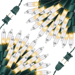 2×100 LED Christmas Clear Green Wire 26.25ft
