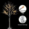 2x 4ft White Birch Tree with 64 LED Lights