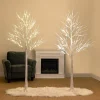 2pcs 96 LED White Birch Tree Decoration with Lights 6ft