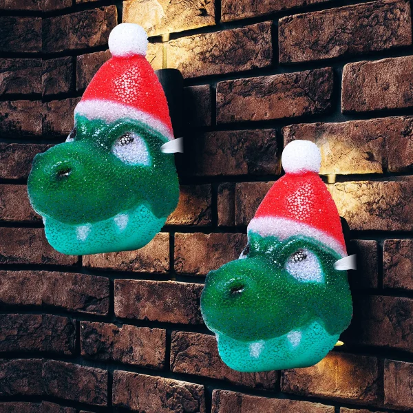 2pcs Christmas Santa Hat Dinosaur Light Cover