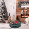 2Pcs Christmas Wreath Green Storage Bag with Clear Window
