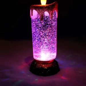 2pcs Flameless Led Candles With Glitter Swirls