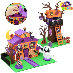 2Pcs Halloween 3D Foam Haunted House Kit
