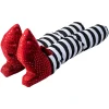 2Pcs Witch Legs with Stakes (Red Shoes and Black and White Stripe)