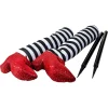 2Pcs Witch Legs with Stakes (Red Shoes and Black and White Stripe)