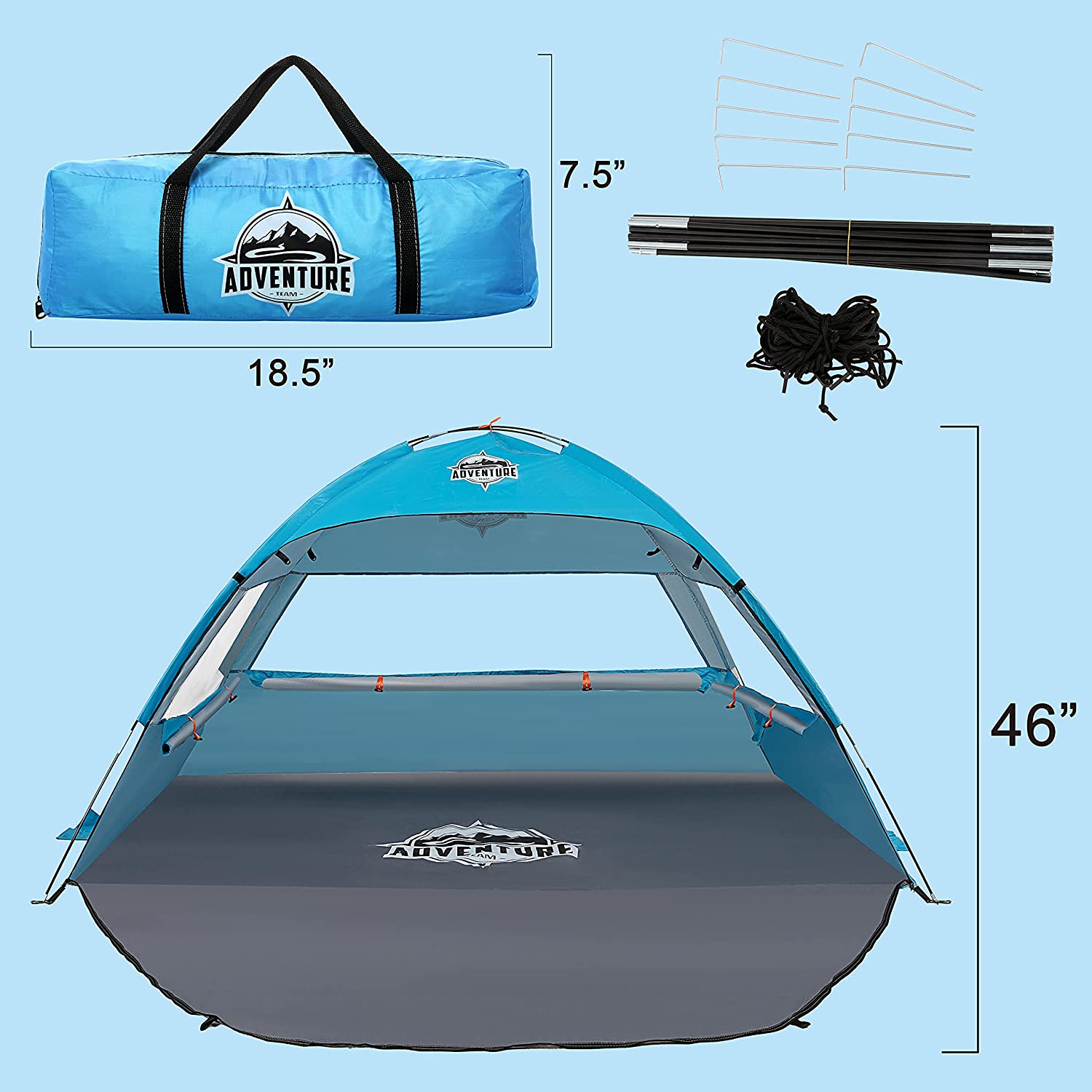 Beach Tent Sun Shelter (Light Blue)