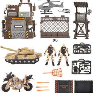 Desert Camouflaged Military Base Toy Set
