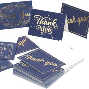 Neon Blue Thank You Cards, 72 Pcs