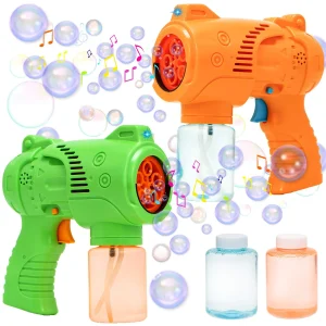2pcs Bubble Blower Machine with 2 Bottles Solutions