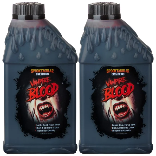 2pcs Halloween Fake Blood Bottle 16oz