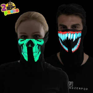 2pcs Halloween Light-up Mask