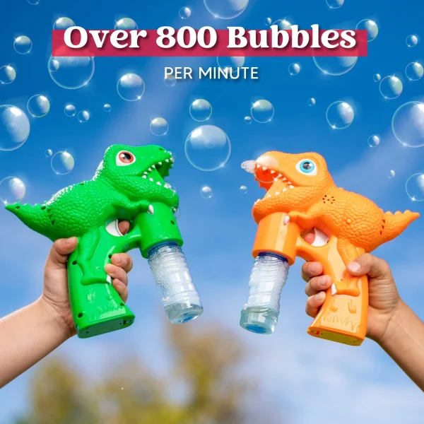 2pcs Kids Dinosaur Bubble Guns with Bubble Solution