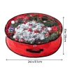 2pcs Red Wreath Storage Bags with Clear Window 24in