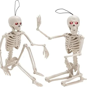 2pcs Skeleton Decoration with Red Light Eyes 16in