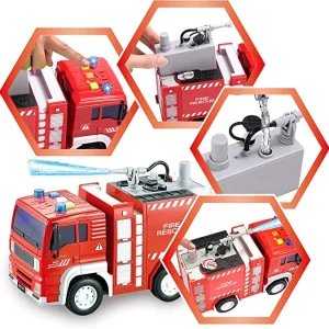 3Pcs Fire Rescue Truck Car Set