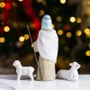 3pcs Shepherd and Stable Sheep Resin Nativity Figurine