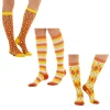 3pcs Adult Halloween Candy Corn Knee High Socks