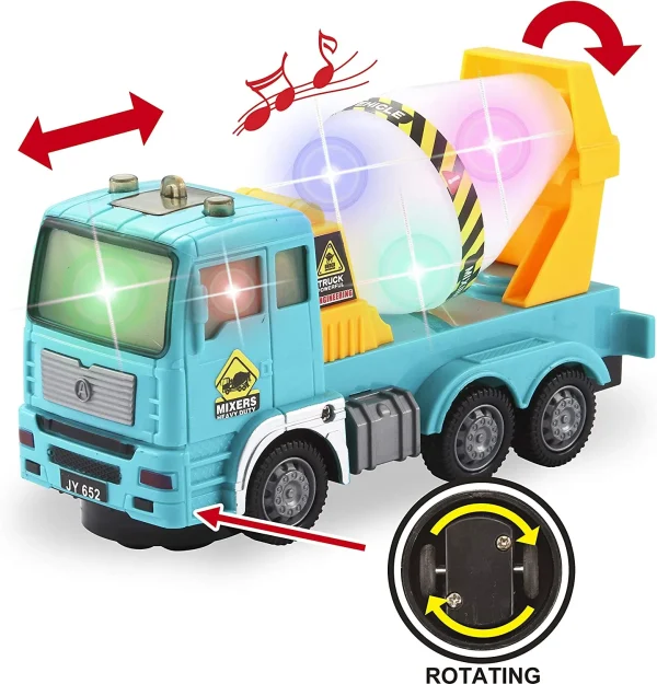 3 in 1 Auto Moving-Around Siren Construction Vehicle Toy Set