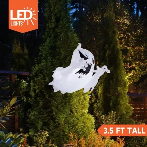 3.5ft LED Scary Flying Ghost Inflatable Broke Out from Window Decoration