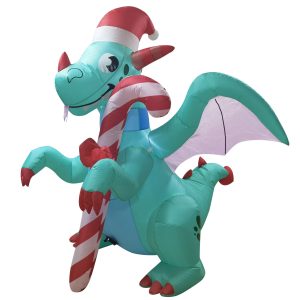 Green Dragon with a Candy Cane