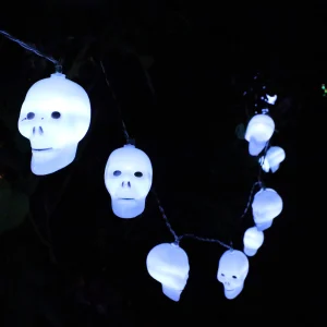 30Pcs LED Skulls White String Lights 15ft