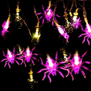 30Pcs LED Spider Web/Spider Shape Warm White/Purple String