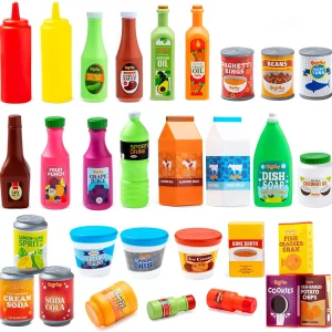 30Pcs Play Food Grocery Cans