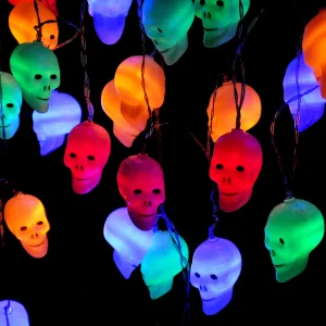 30Pcs Rainbow Skull String LED Lights 15ft