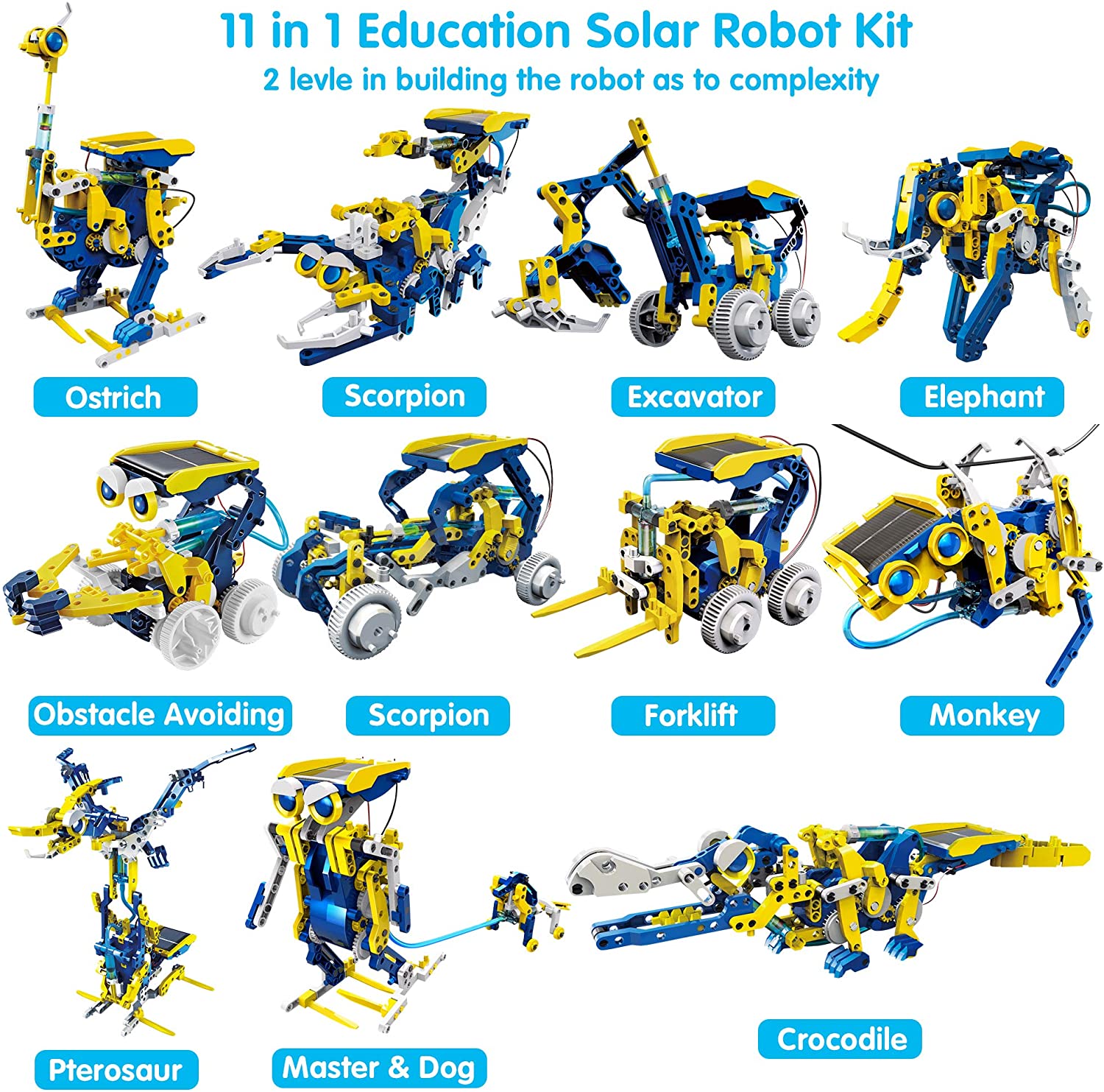 11Pcs Solar Robot Toys Educational Stem Learning
