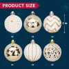 30pcs Gold & White Assorted Christmas Ornaments 6cm
