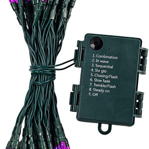 Battery Operated 50 Counts Purple LED String Lights 17.3ft