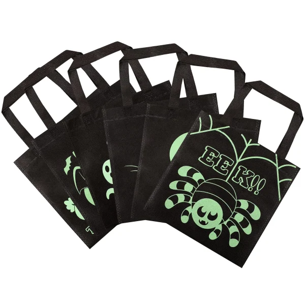 32Pcs Halloween Non-Woven Bags Colorful Glow in the Dark