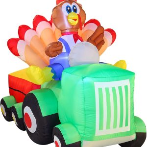 8ft Inflatable Turkey Driving Car
