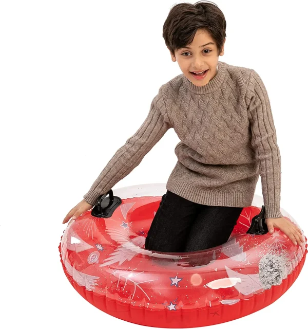 2pcs 34in Inflatable Snow Tube Sled for Kids and Adults