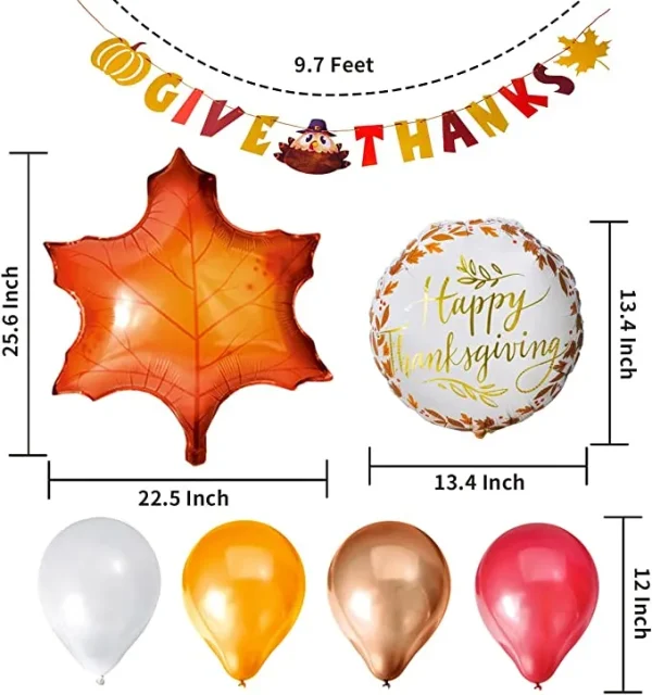 35Pcs Give Thanks Banner with Letter Balloon