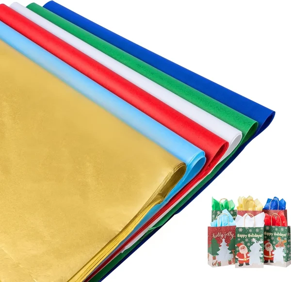 360pcs Christmas Tissue Paper Sheets in 6 Colors