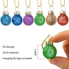 36pcs Mini Glittered Glass Patterned Christmas Balls