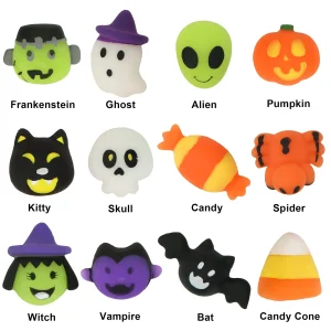 36Pcs Squishy Toys in Blind Bags with 12 Halloween Characters