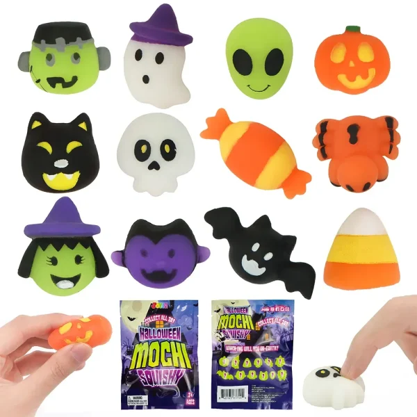 36Pcs Soft and Yielding Toys in Blind Bags with 12 Halloween Characters