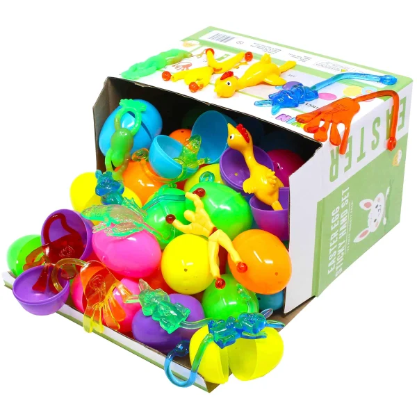 36Pcs Stretchy Sticky Toy Prefilled Easter Eggs