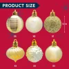 36pcs Gold Christmas Ball Ornaments 1.57in