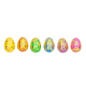 36ps Sparkling Gold Splattered Easter Egg Shells 3.15in