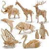8pcs Animals Brain Teaser 3D Wooden Puzzle