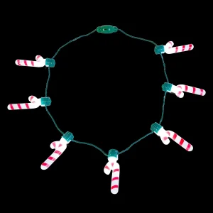 3pcs Christmas Light Up Candy Cane Necklace