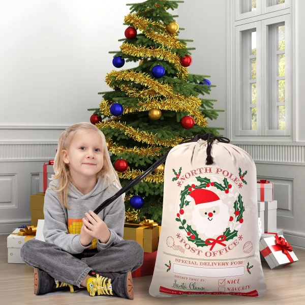3pcs Burlap Sack christmas gift Bags with Drawstring