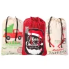 3pcs Burlap Christmas Santa Sack Gift Bags