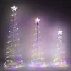 3pcs Christmas Spiral Tree Yard Light