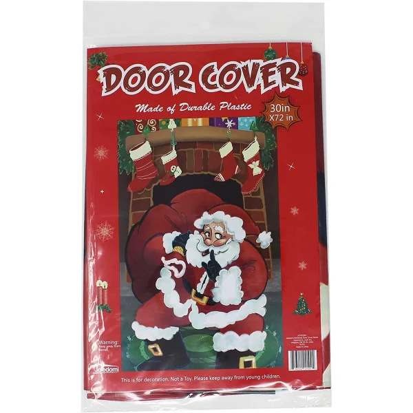 3pcs Christmas Santa with Gifts Window Door Cover 72in
