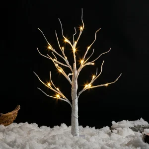 3Pcs White Birch Tree with 24 LED Lights 2ft